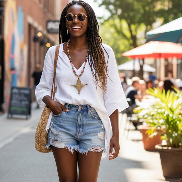 Handmade Jewelry - 26 inch Brass bead necklace NWOT